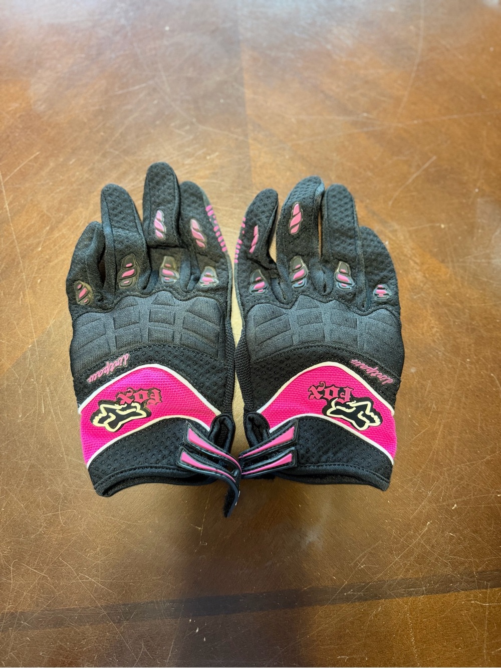 Fox Women's Black and Pink Riding Gloves